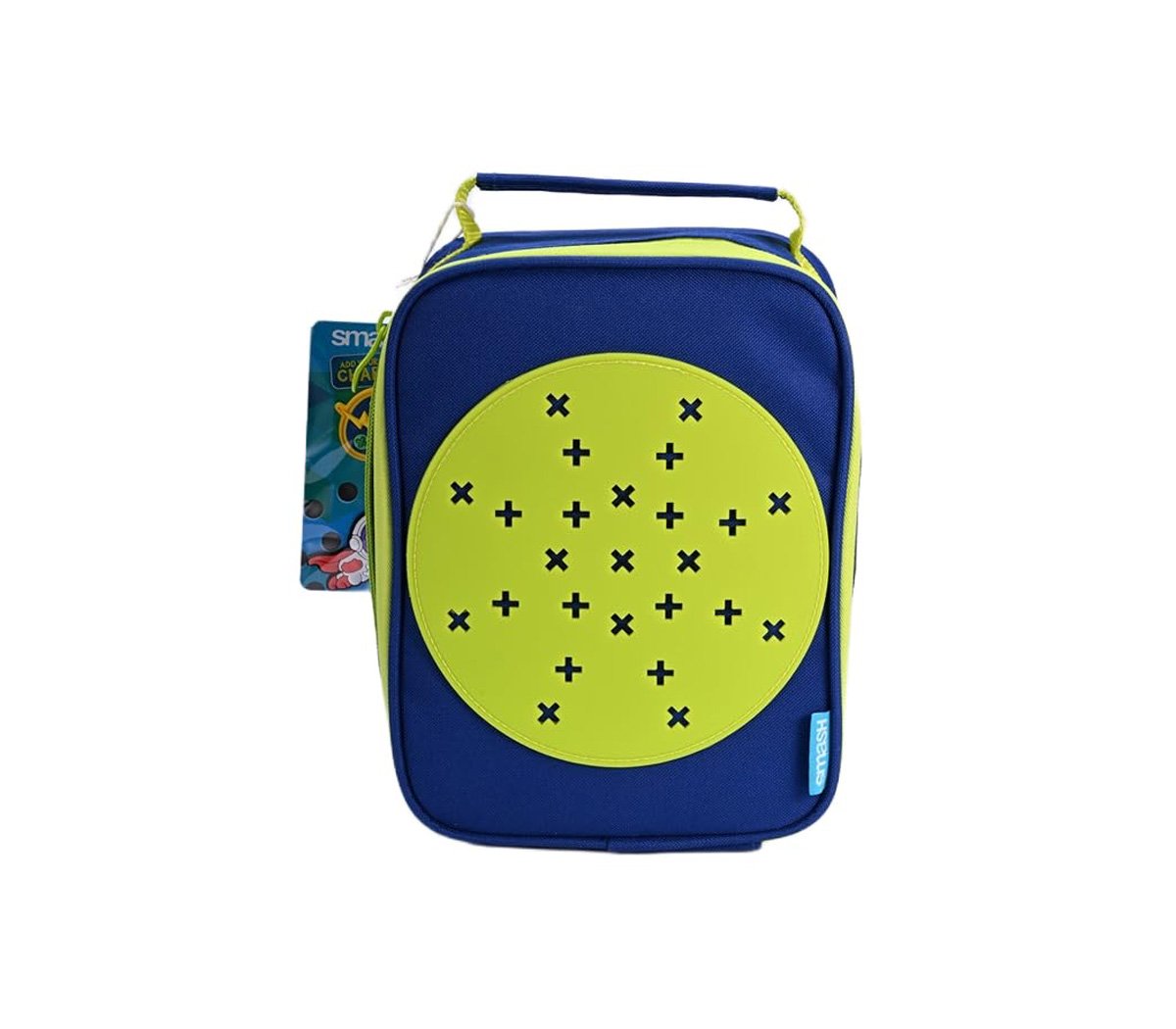 Smash Charm Insulated Lunch Bag- Lime Green & Navy Blue