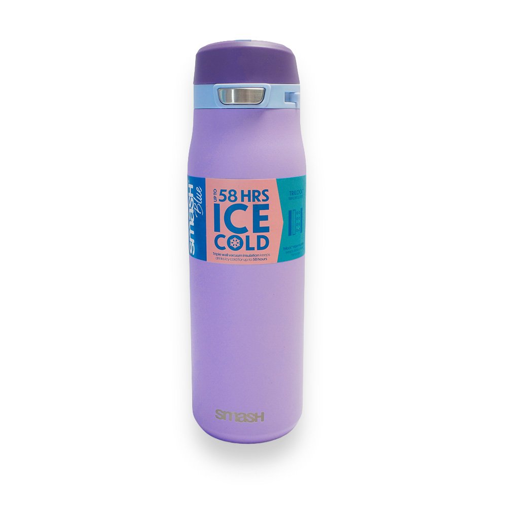 Smash Pure Chugger Stainless Steel Water Bottle, Purple, 750ml