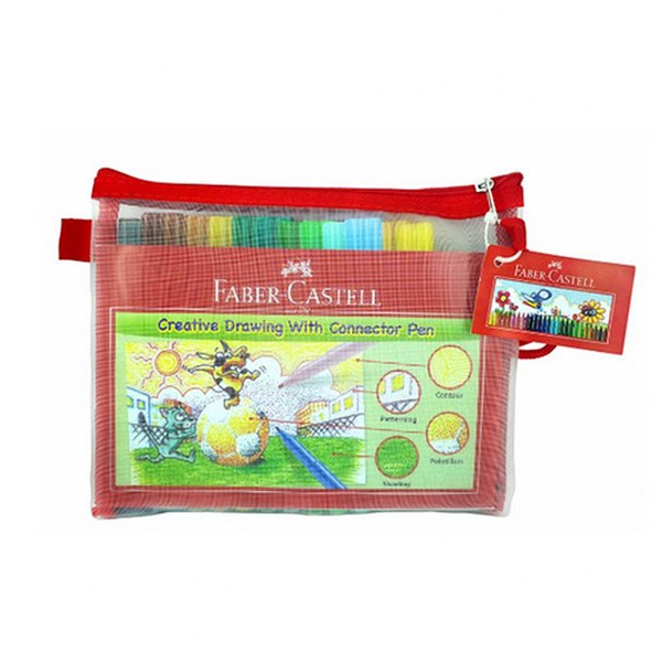 Faber Castell Connector Pen Art Kit ? Assorted Colors Zipper Pouch