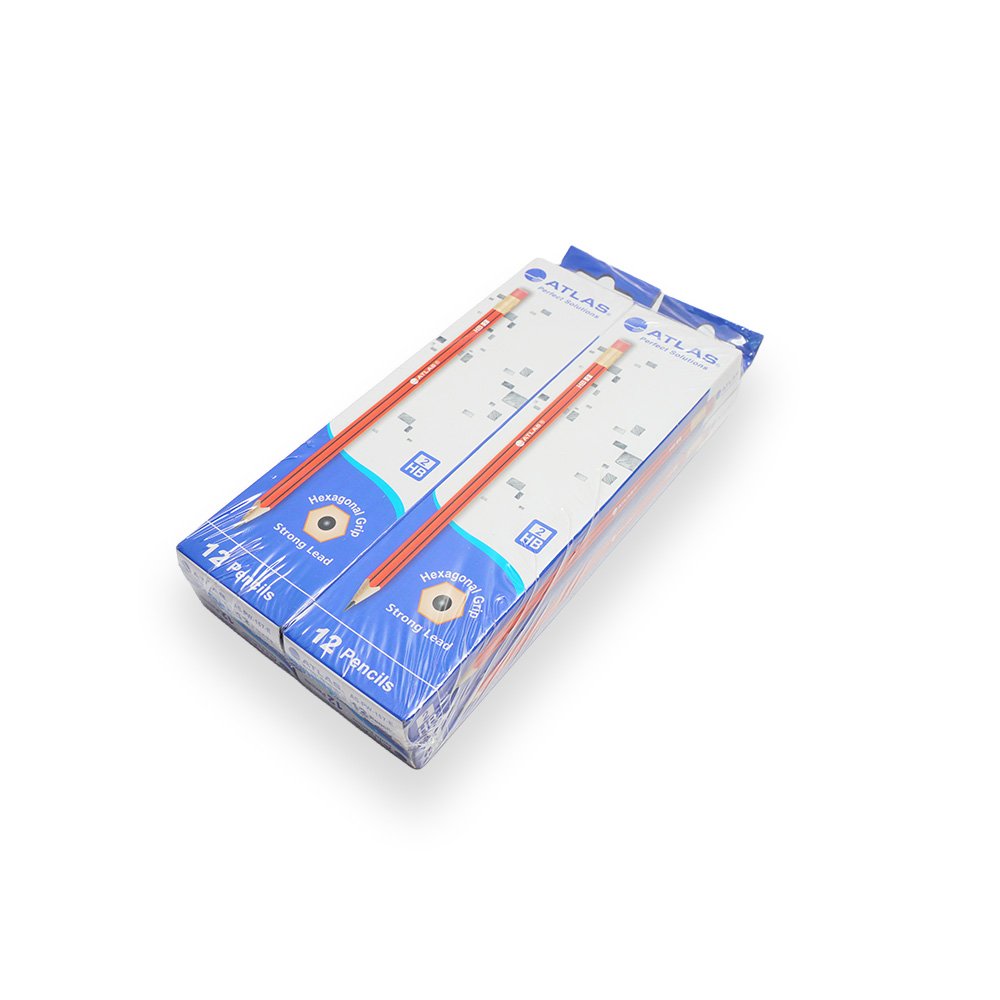 ATLAS Hexagonal Grip 2HB Pencil Set 4 Packs