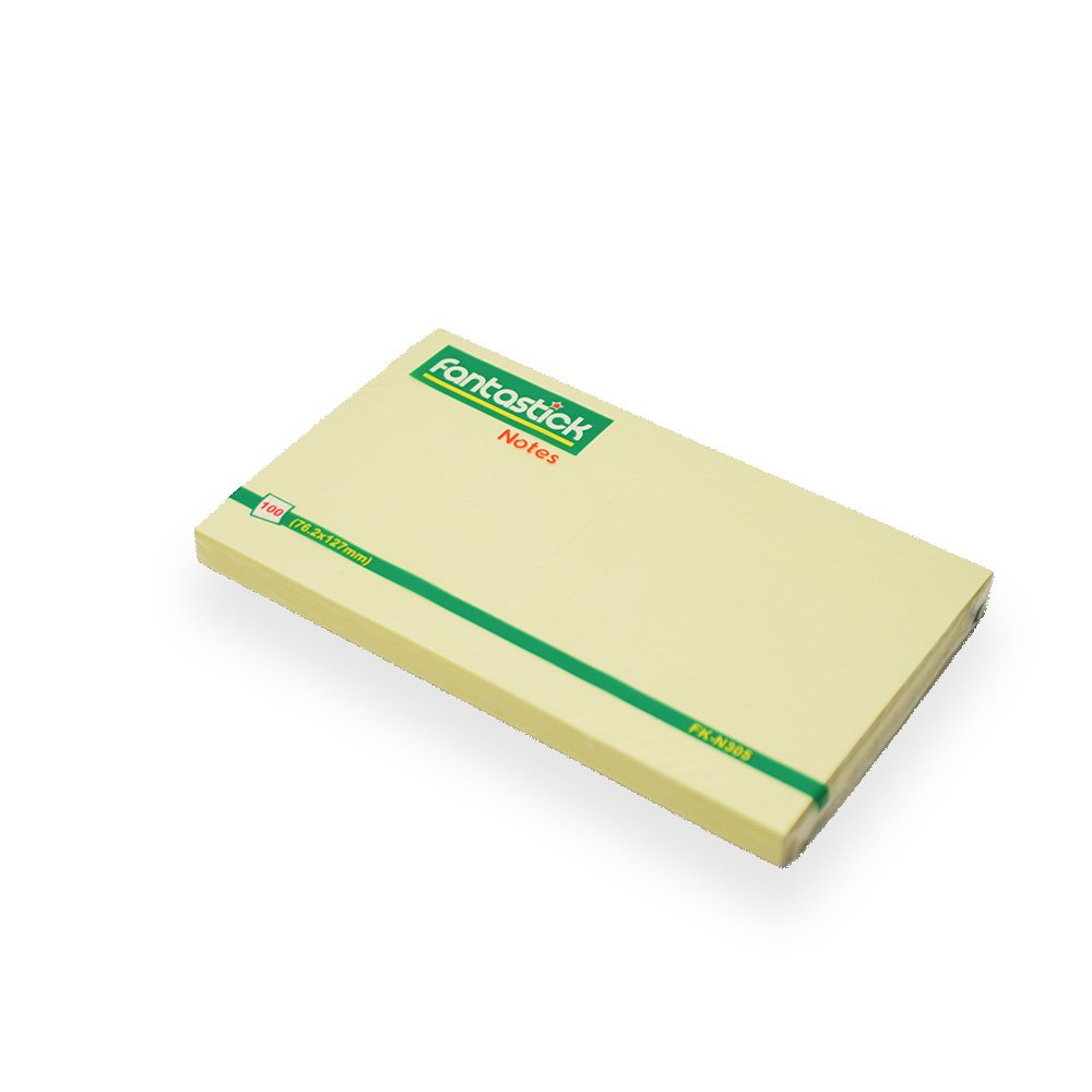 Fantastick Neon Sticky Notes Yellow 76x127mm 100 Sheets