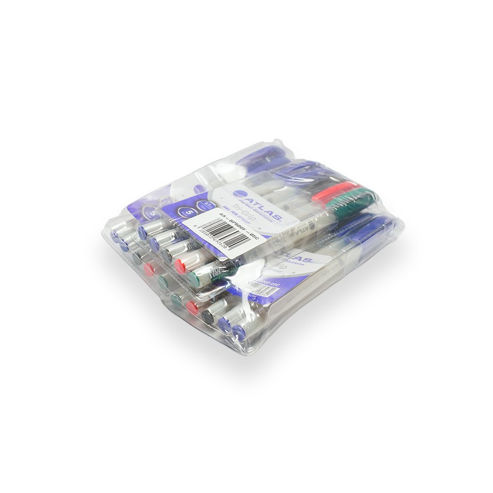Atlas Tri Grip Ball Pen Pack 15 Pieces
