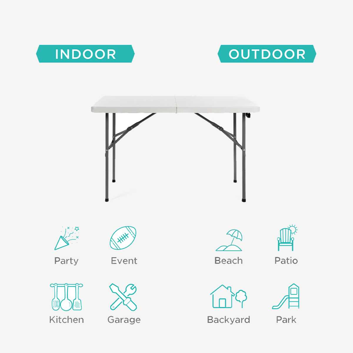 5FT FOLDING TABLE L*W*H 152*76