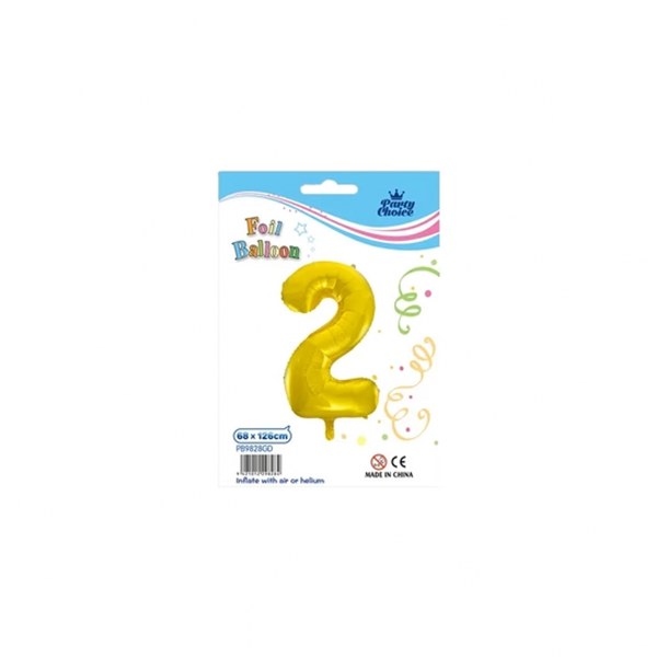Number Foil Number 2- Golden 40 Inches