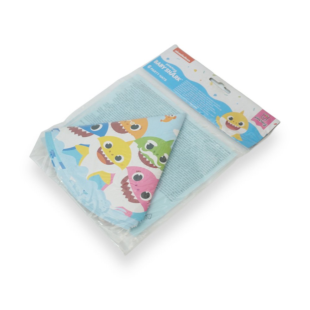 "Baby Shark Party Hat Set, 6 Pieces"