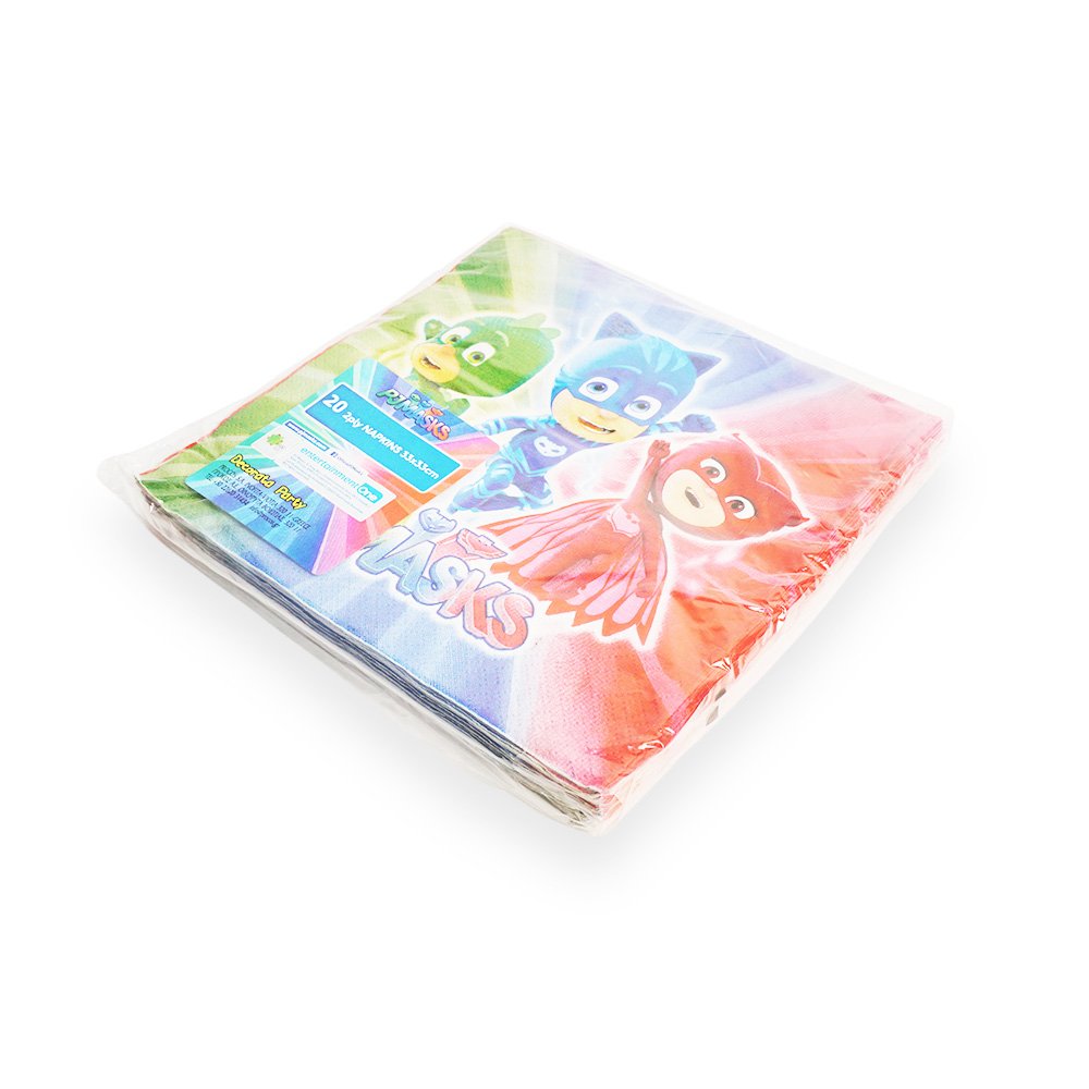 "PJ Masks 2 Ply Napkin Set, 33x33cm, 20 Pieces"