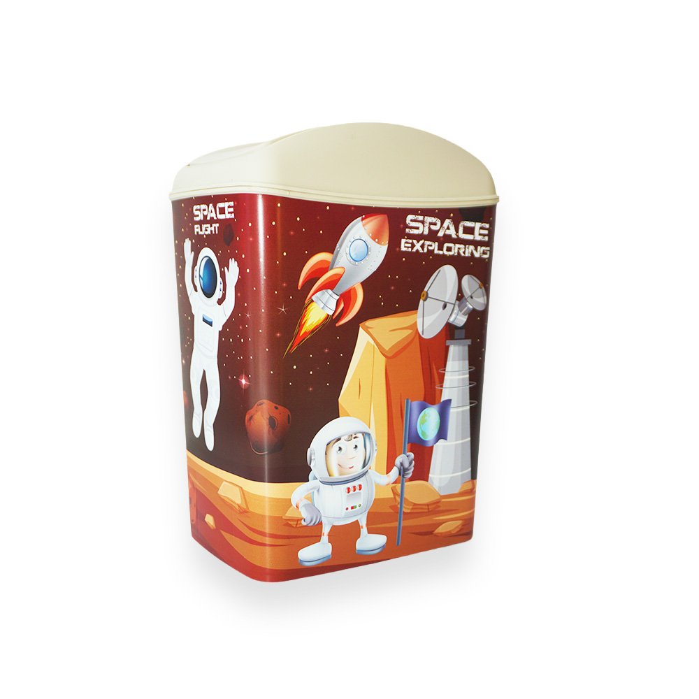 Mini Plastic Swing Top Space Trash Can 5 Liters