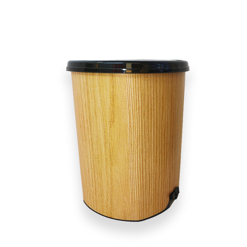 Light Wood Faux Pedal Dustbin No.04