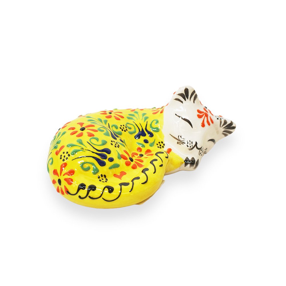 Ceramic Sleeping Cat Figurine