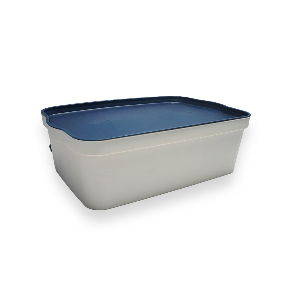 "Rectangular Kitchen Storage Box, Grey Lid"