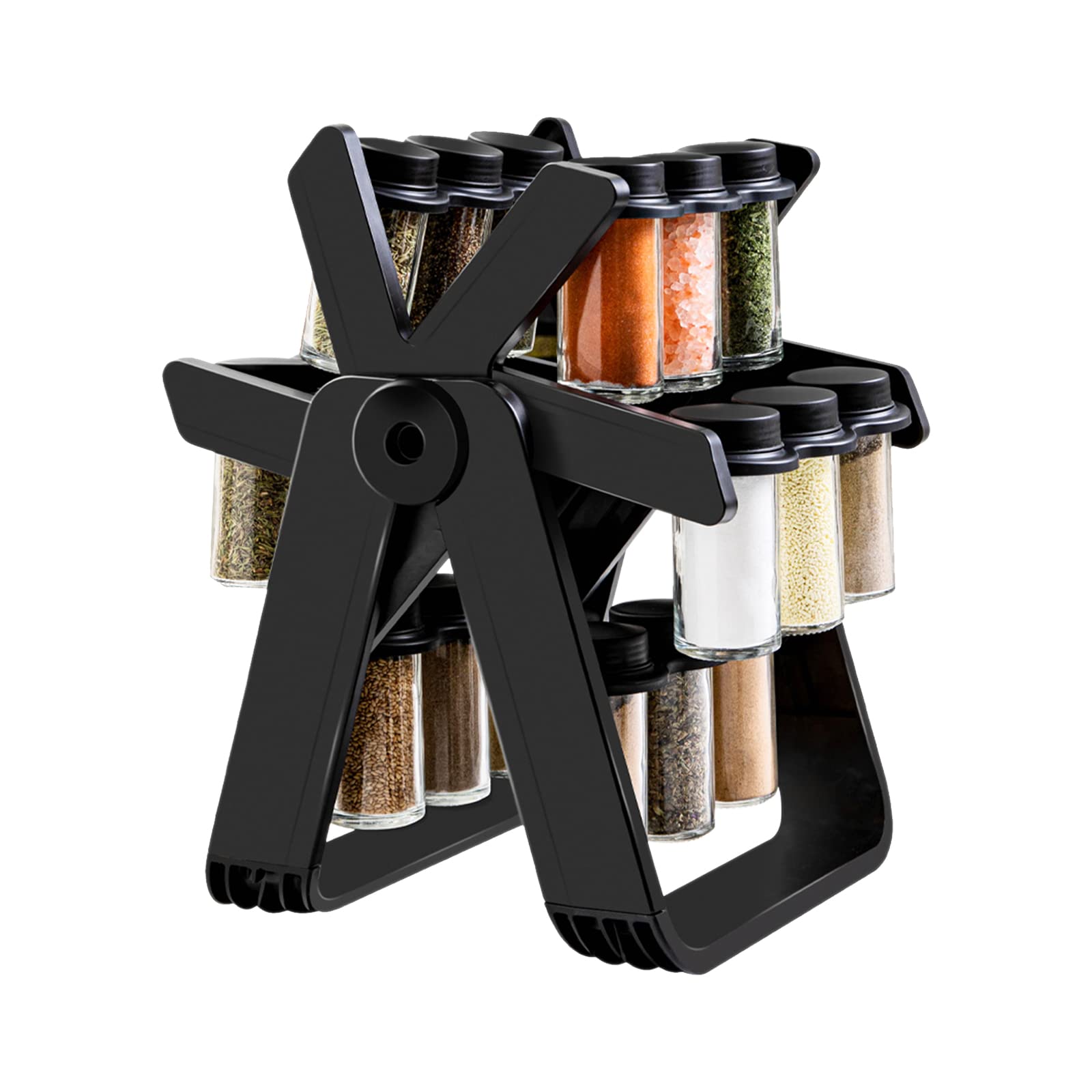 Kitchen Rotatable Spice Rack Set- 12 Pieces