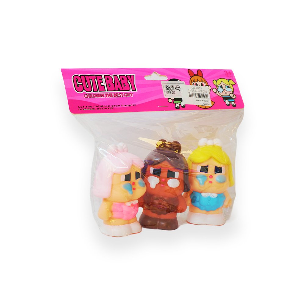 Cute Baby Powerpuff Girls Cry Baby Squeeze Toy Set 3 Pieces