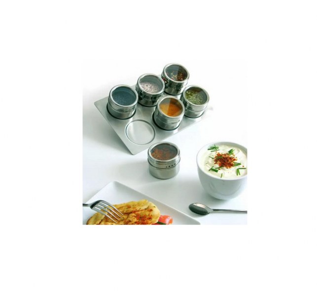 6pcs Magnetic Stainless Steel Herb and Spice Storage with Holder