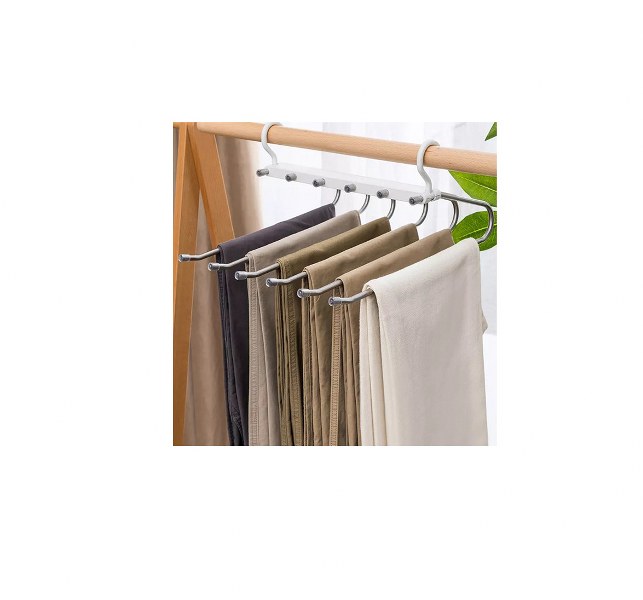 6 in 1 stainless steel non-slip clothes hanger