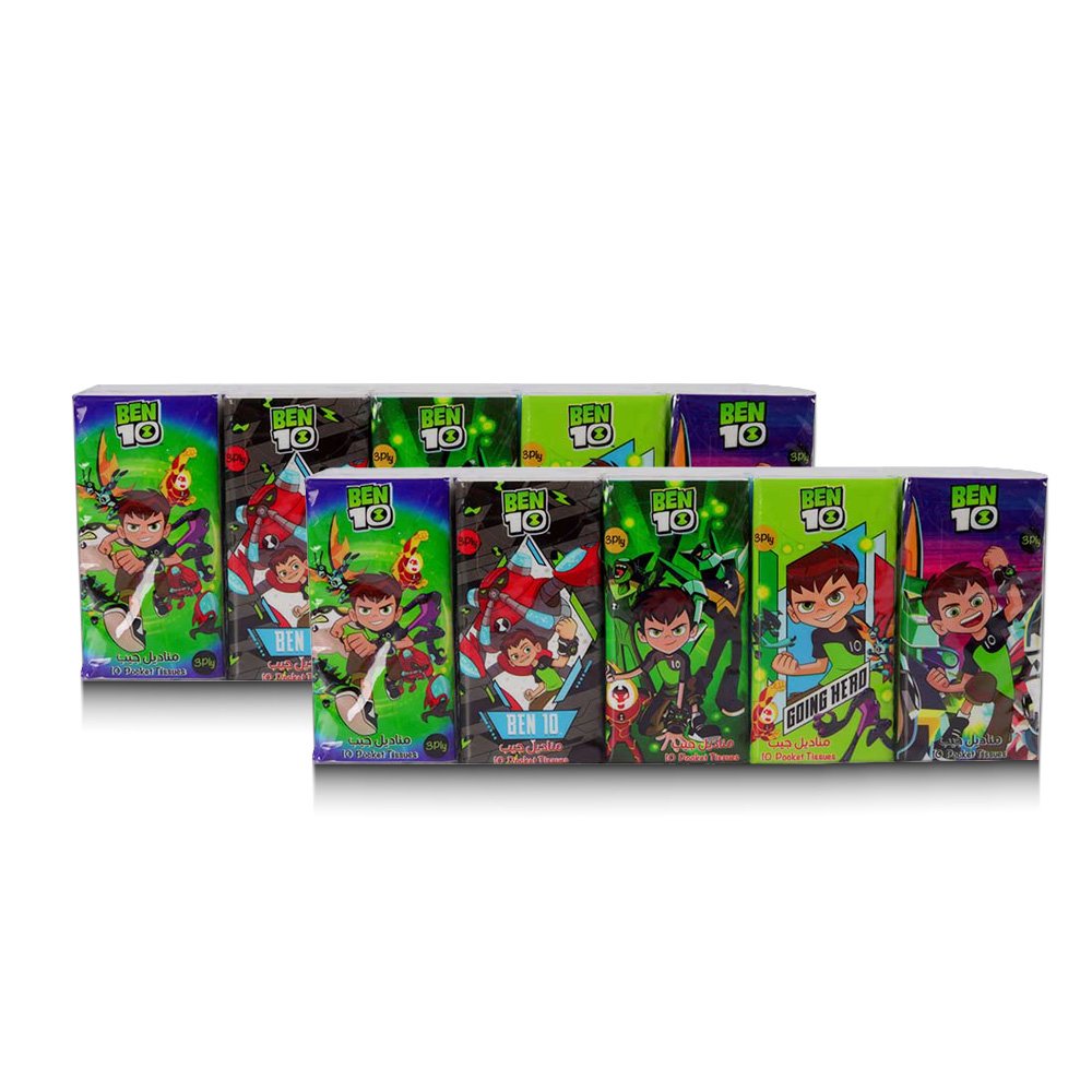 Ben 10 Pocket Tissue Set- 20 Pieces