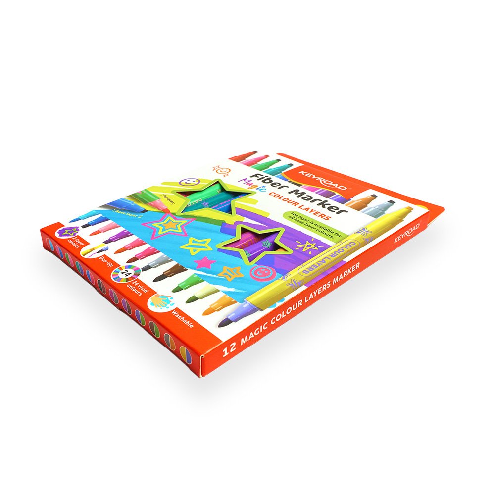 Washable Fiber Markers 12 Colors