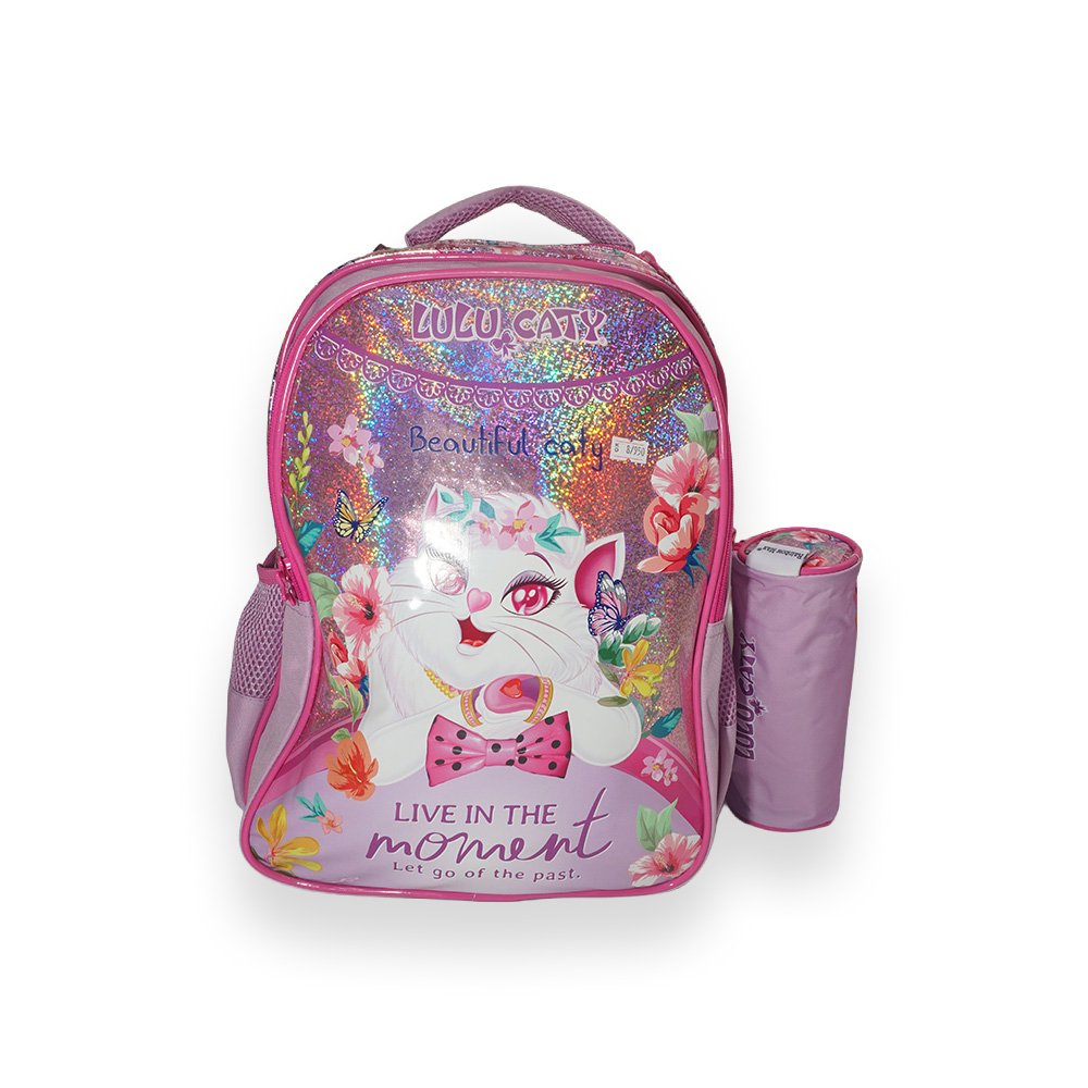 "Lulu Caty School Bag Set, Pink and Purple, 2 Pieces"