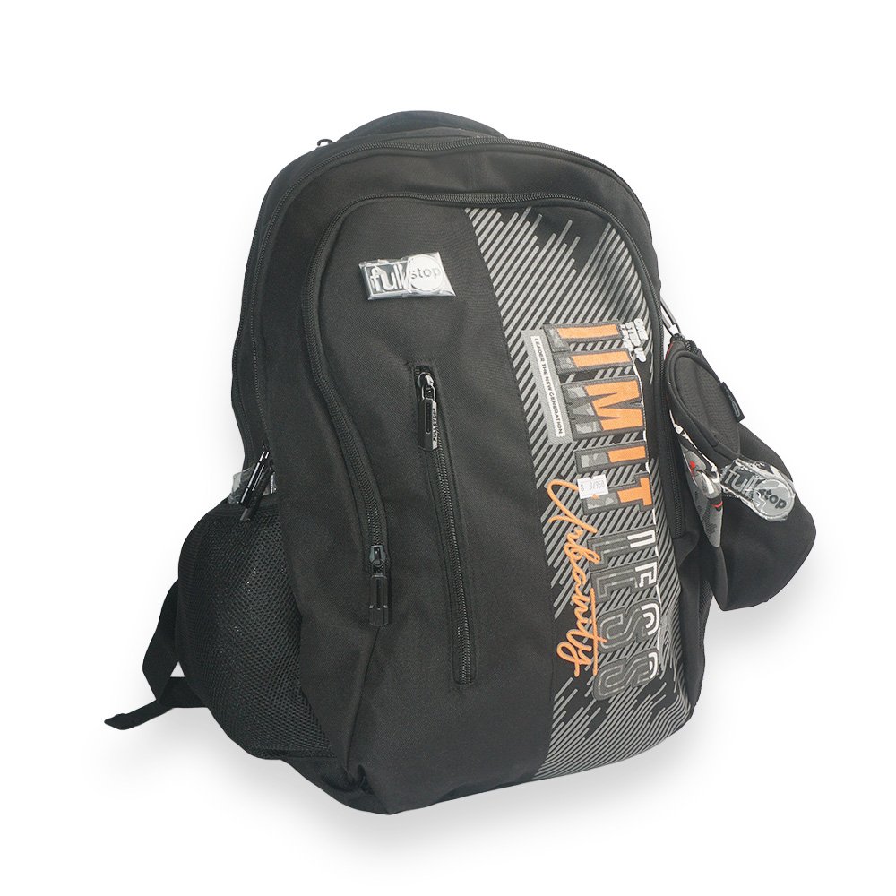 "Fullstop Limitless Backpack Set, Black and Orange, 2 Pieces"