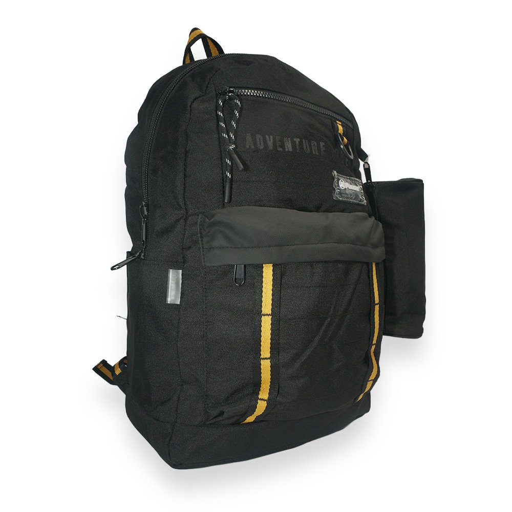"Fullstop Adventure Backpack Set, Black and Yellow, 2 Pieces"