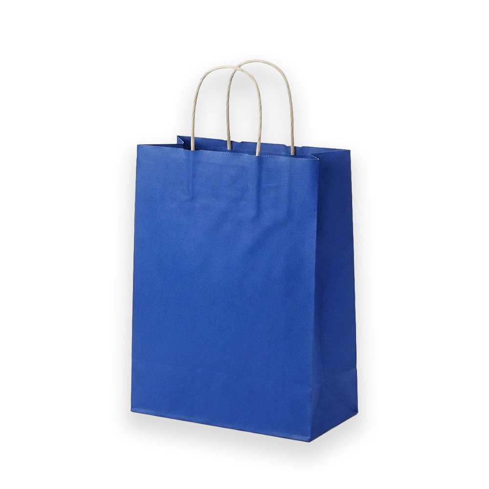 "Paper Gift Bag with Handles- Blue, 26x12x33cm"