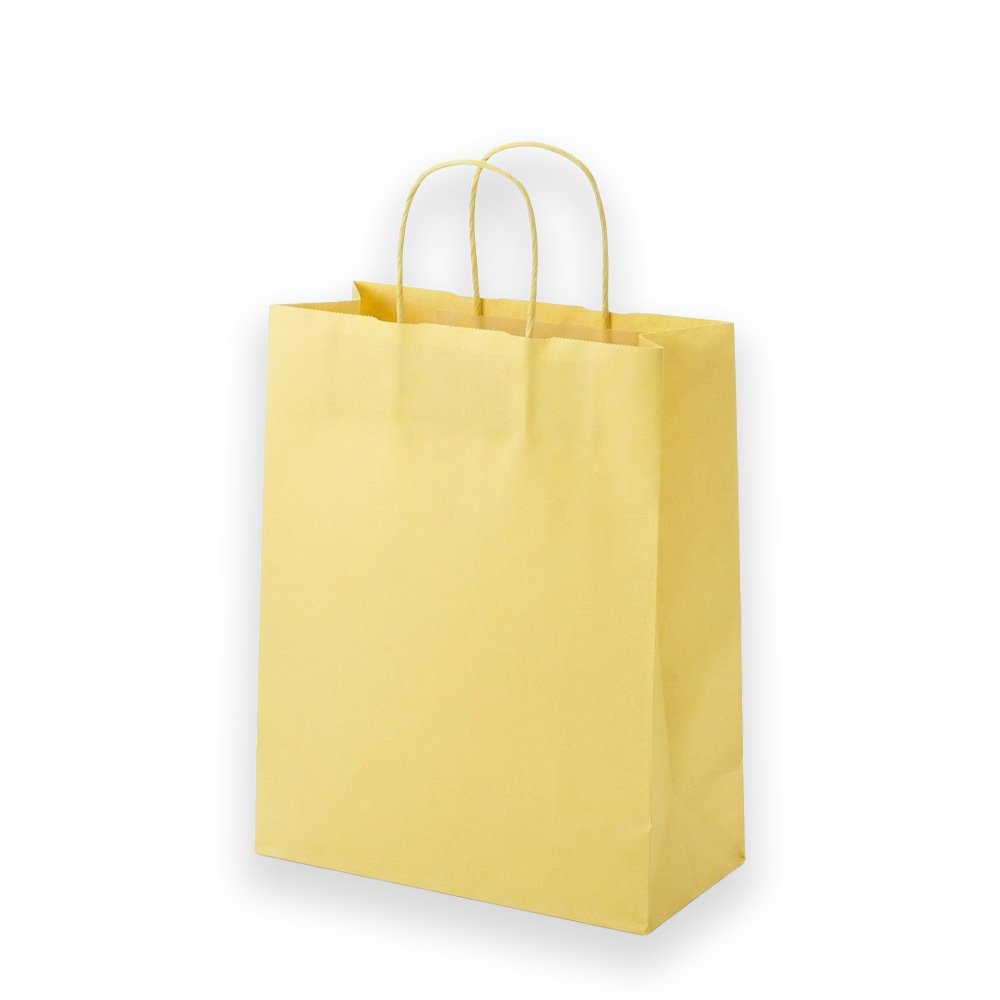 "Paper Gift Bag with Handles- Yellow, 31x11.5x42cm"