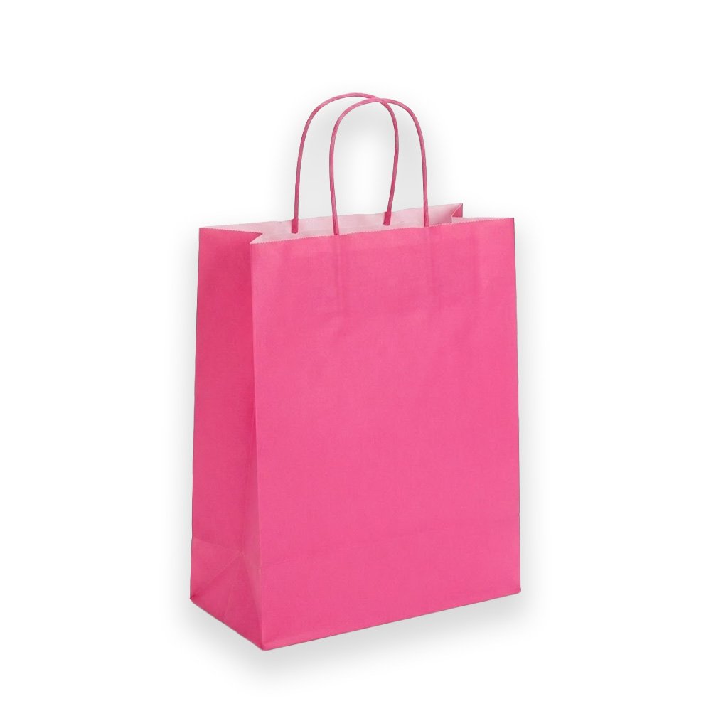"Paper Gift Bag with Handles- Pink, 31x11.5x42cm"