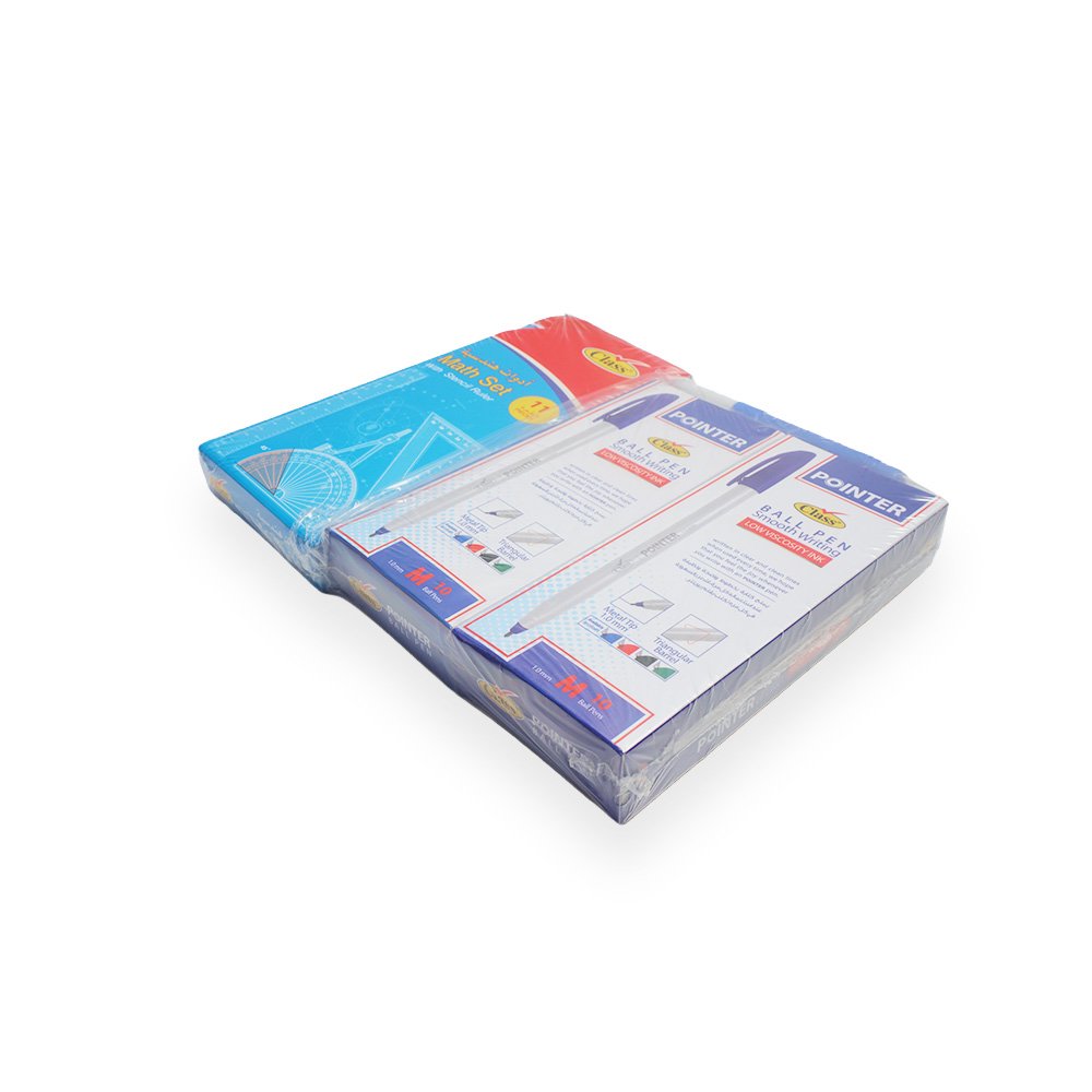 Class Ball Pointer Pen Pack With Math Set