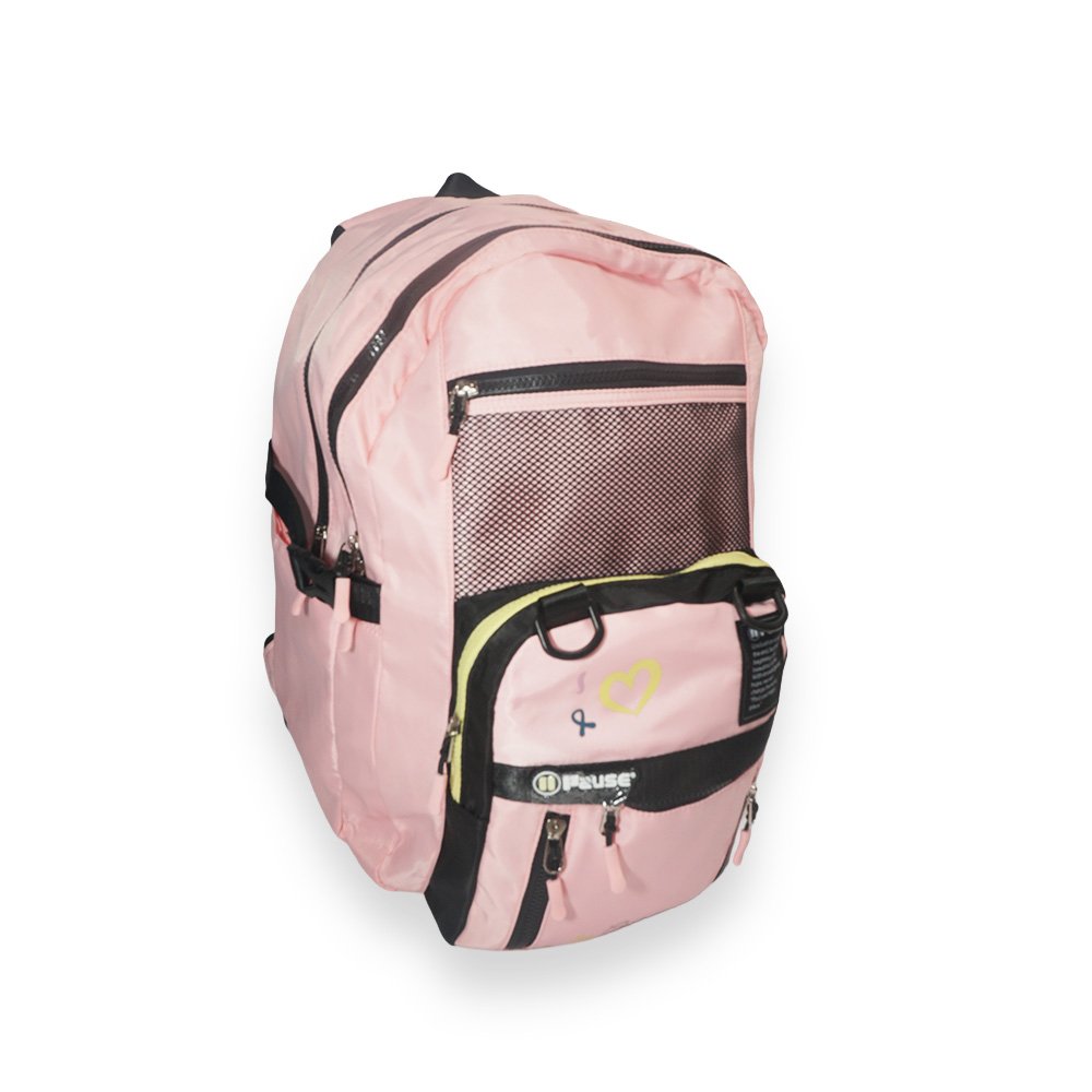 "Pink Trim School Backpack, Pink"