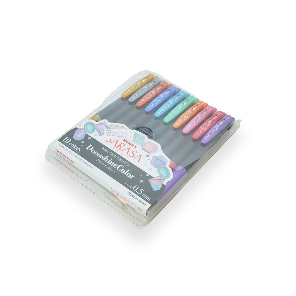 Zebra Sarasa Clip Decoshine Gel Pens 0.5mm 10 Colors