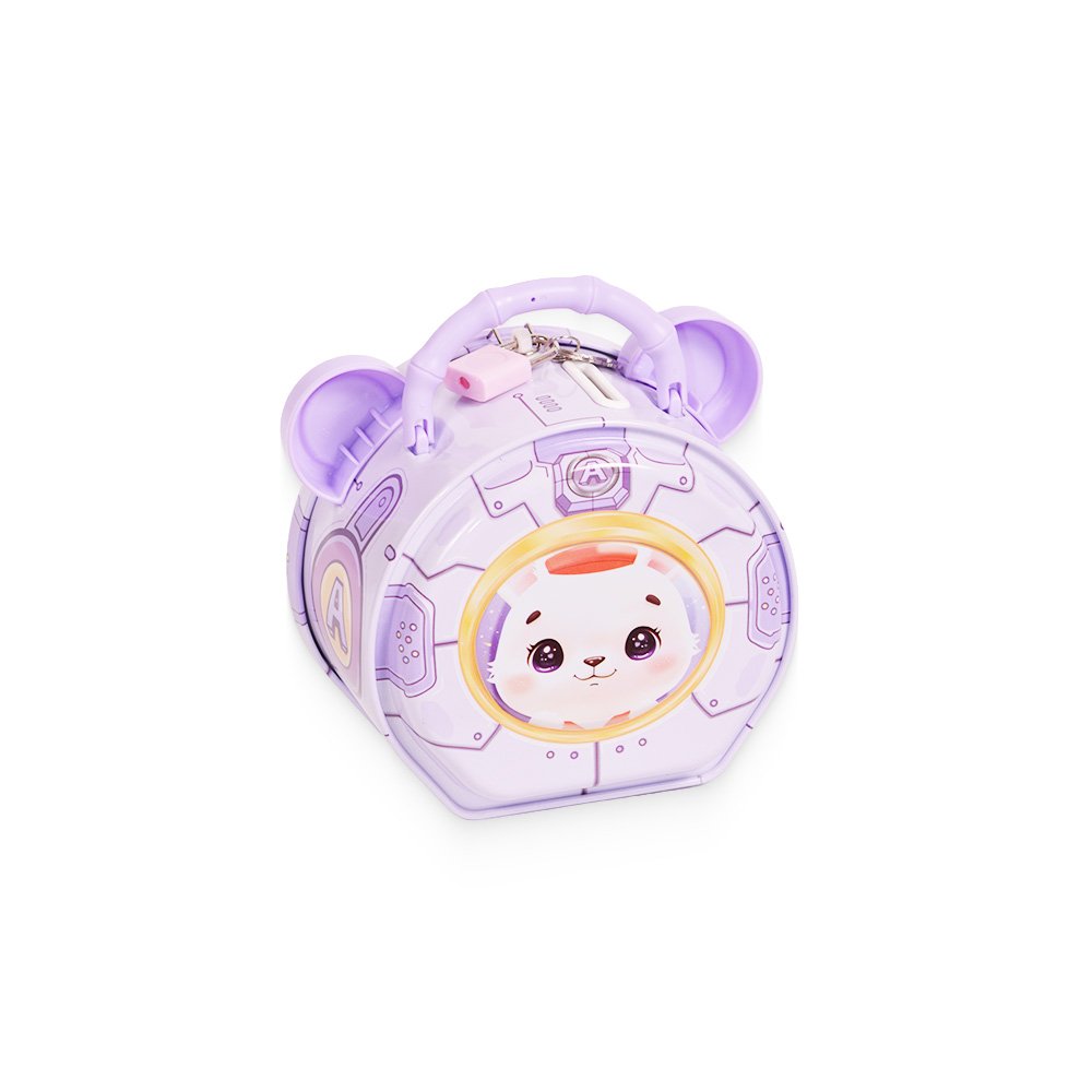 Cute Cat Coin Bank With Lock & Key - 14.5x12x9.5 Cm