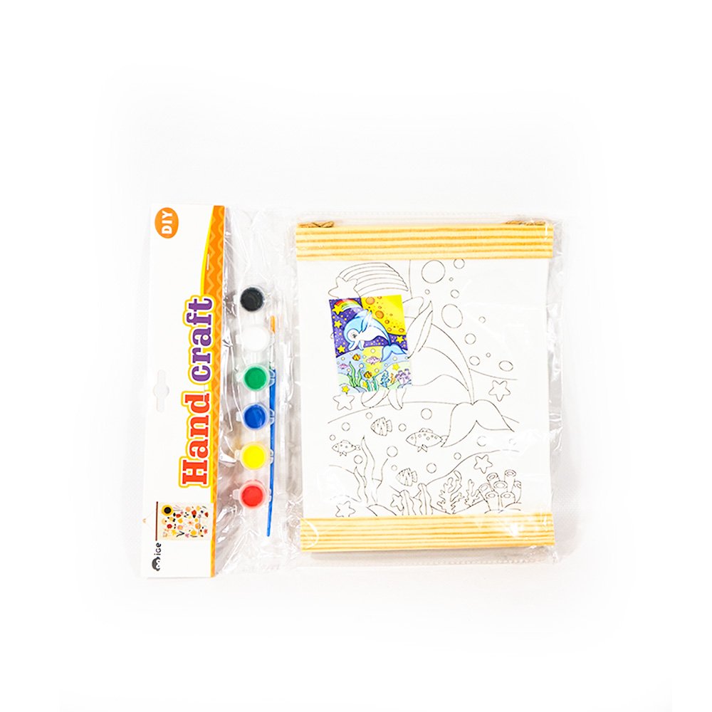 "Hand Craft DIY Painting Canvas With Colors & Brush - 20x25 Cm, 3 Pcs"