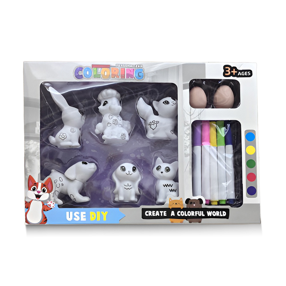 Kids DIY Coloring Pet Set- 13 Pieces