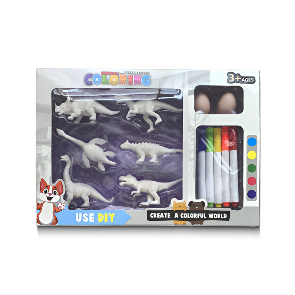 Kids DIY Coloring Dinosaur Set- 13 Pieces