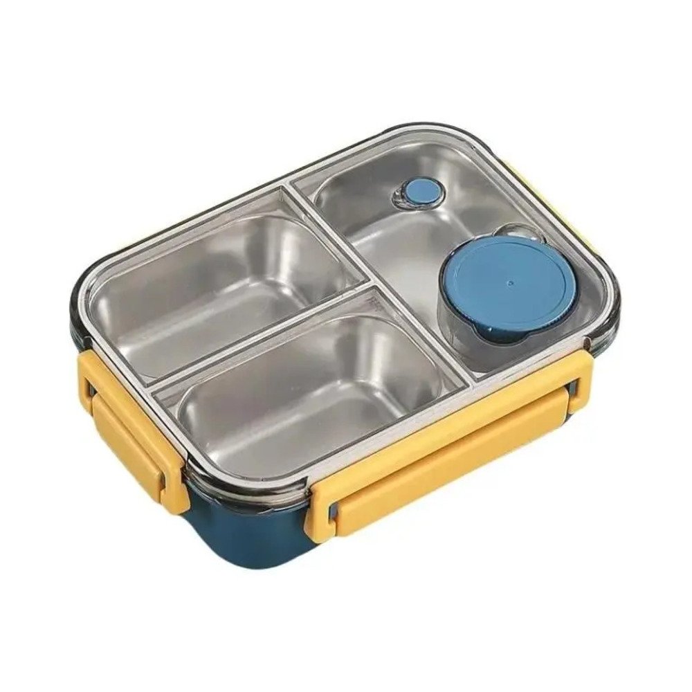 Stainless Steel Lunch Box  Yellow 22.5X17X6.5Cm