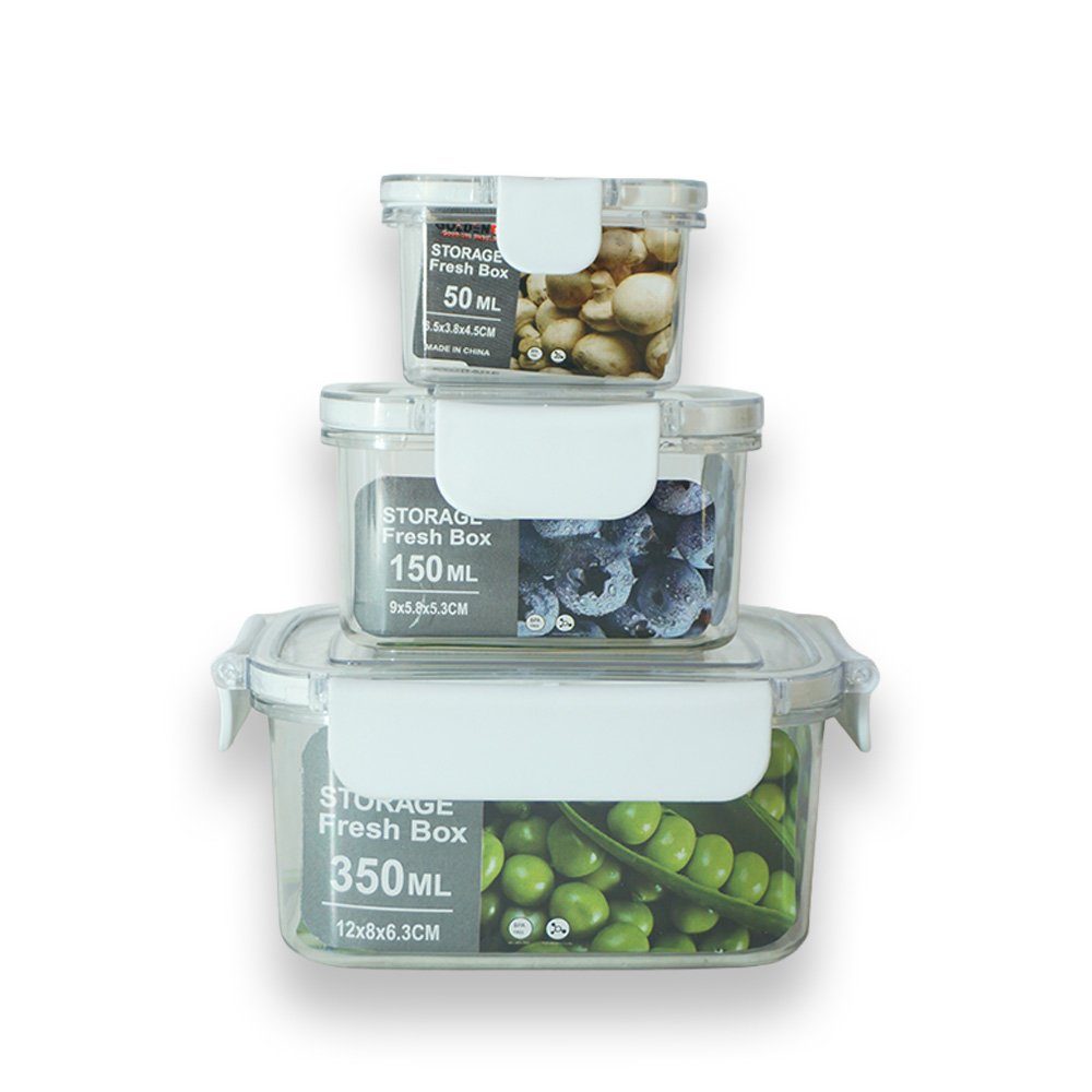 Glass Airtight Food Storage Container With Locking Lid 350Ml