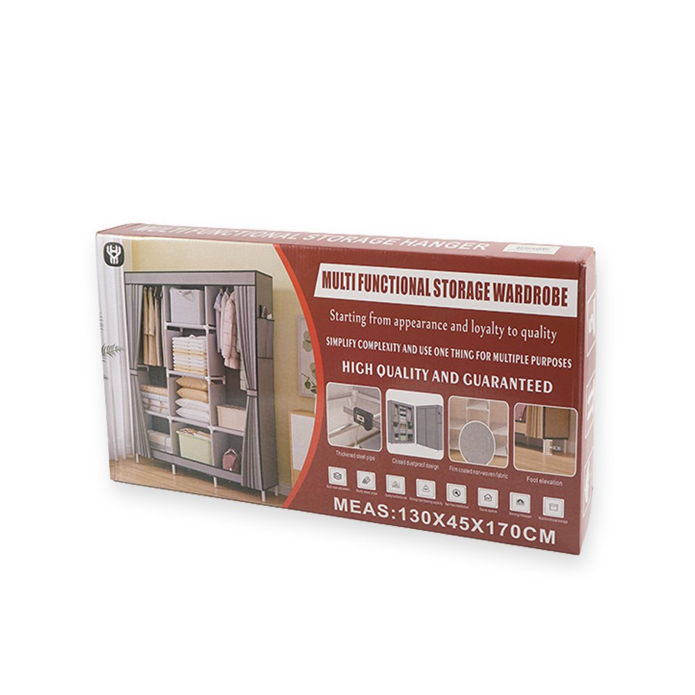 Portable Fabric Wardrobe Closet- 130x45x170cm
