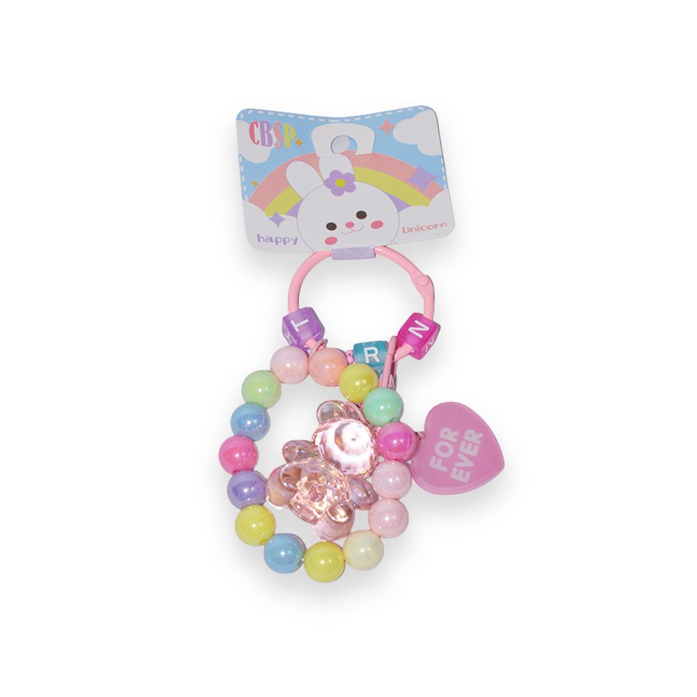 Acrylic Bear Phone Chain With Transparent Card- 7cm