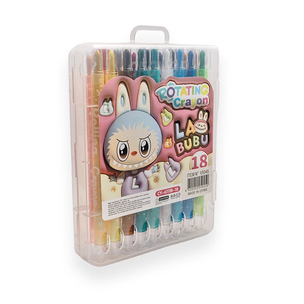 Labubu Long Rotating Crayon Set 18 colors