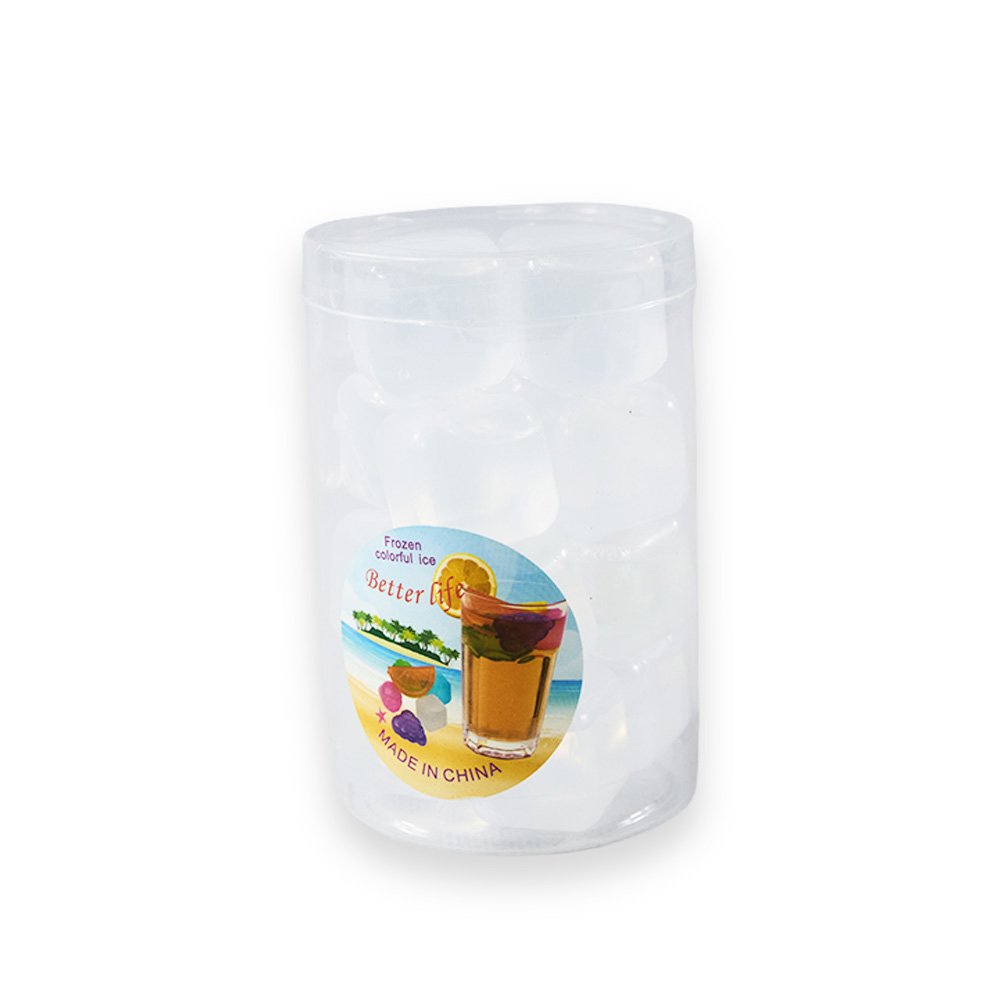 "Reusable Plastic Ice Cubes Set- Multi-Color, 16 Pieces"