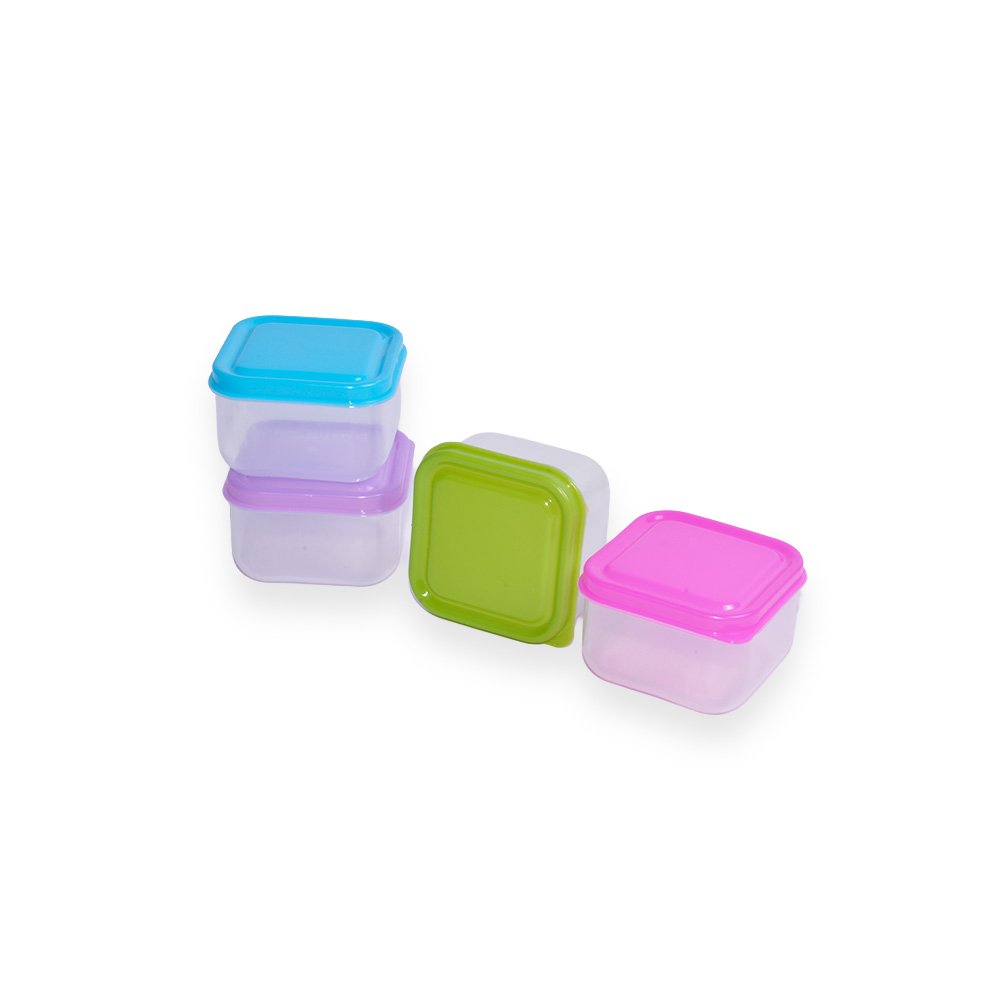 "Portable Square Mini Dressing Containers Set- 6x6x4cm, 4 Pieces"