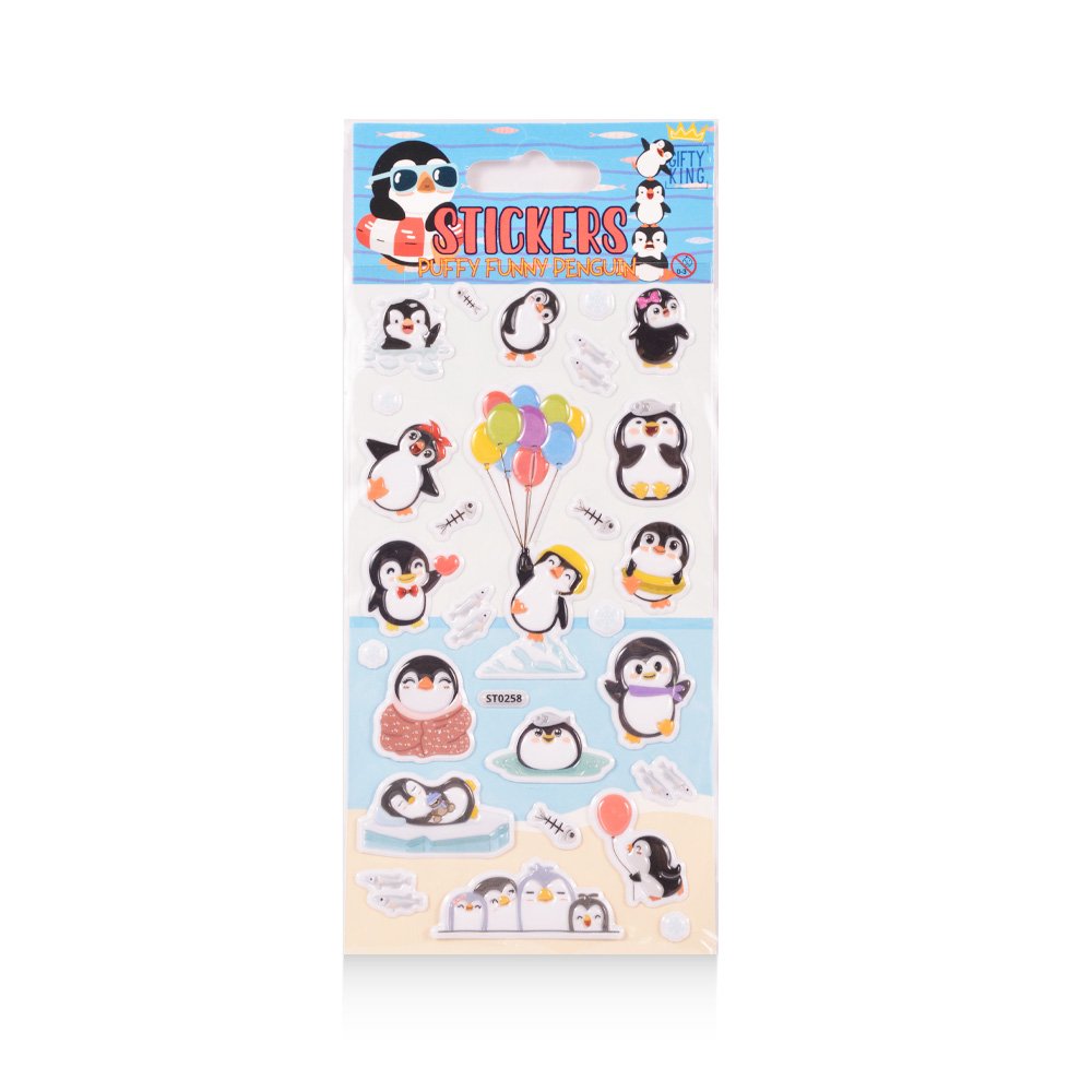 Puffy Funny Penguin Stickers