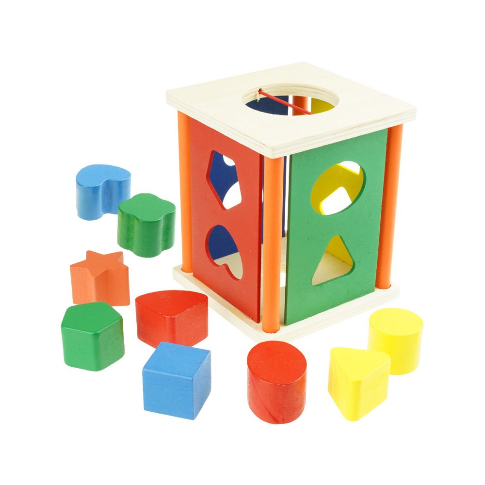 Wooden Nine-Hole Shape Sorter