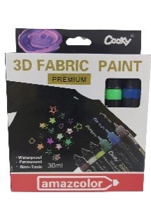 3D Fabric Paint Marker- 6 Pieces