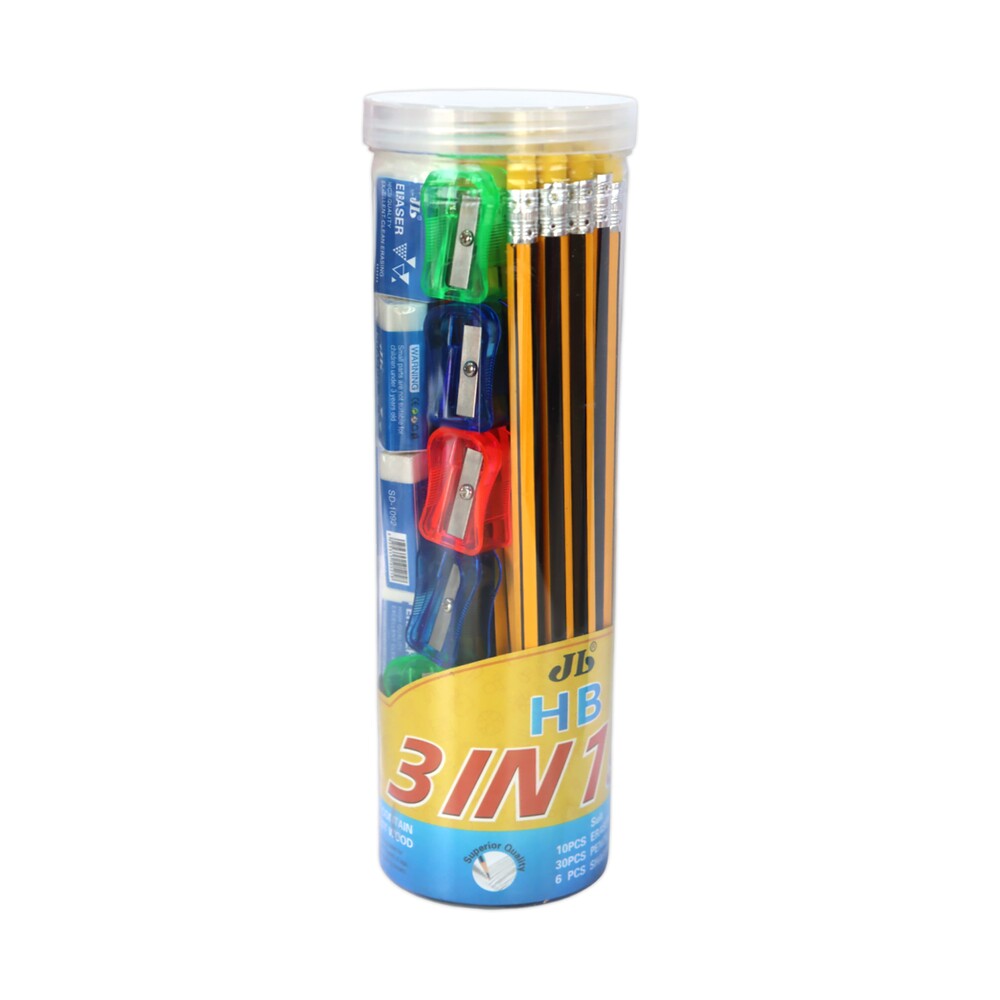 Stationary Set- 20 Pencils + 10 Eraser + 10 Sharpener Set