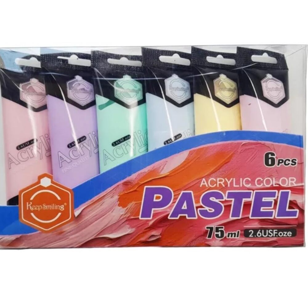 Pastel Acrylic Paint Set  75Ml 6 Pieces
