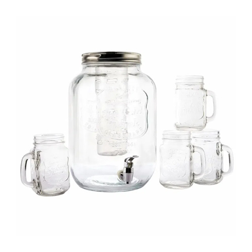 DannyHome Glass Juice Jar Set- 5 Pieces