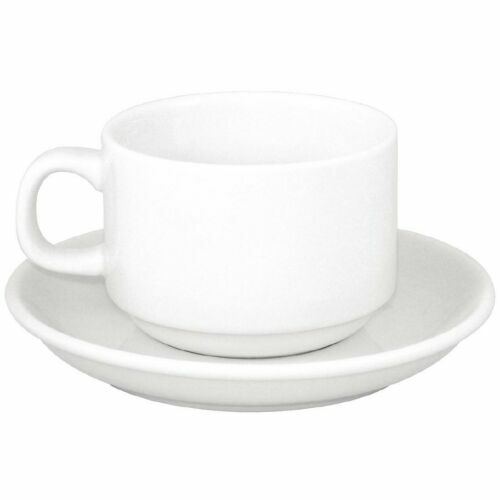 "Porcelain Cup & Saucer Set- White, 215ml"