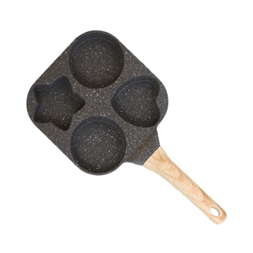 "Non-Stick 4-Compartment Pan ? Heart, Star & Round Sections"