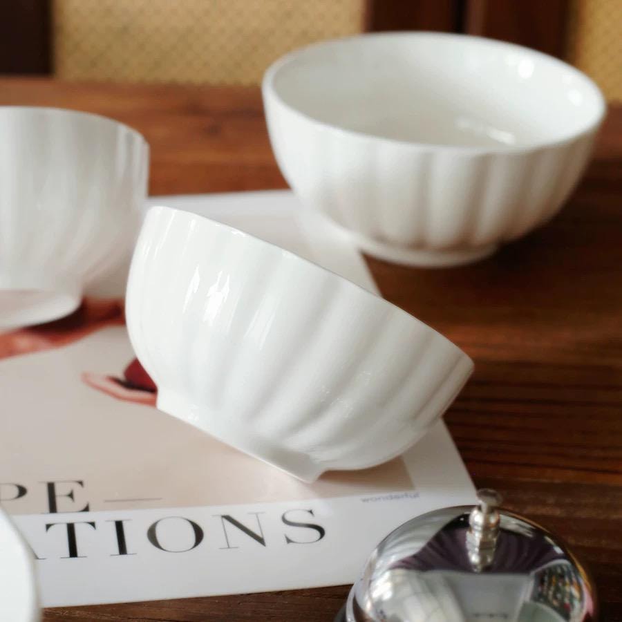 "Ceramic Bowl- White, 4.5 Inches, 10 Pieces"