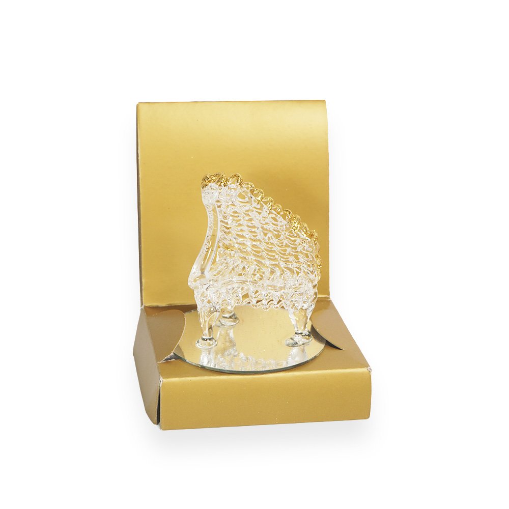 "Crystal Chair Figurine, Gold and Silver"